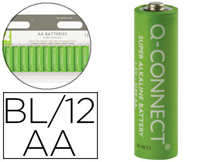 12 pilas alcalinas Q-Connect AA LR6